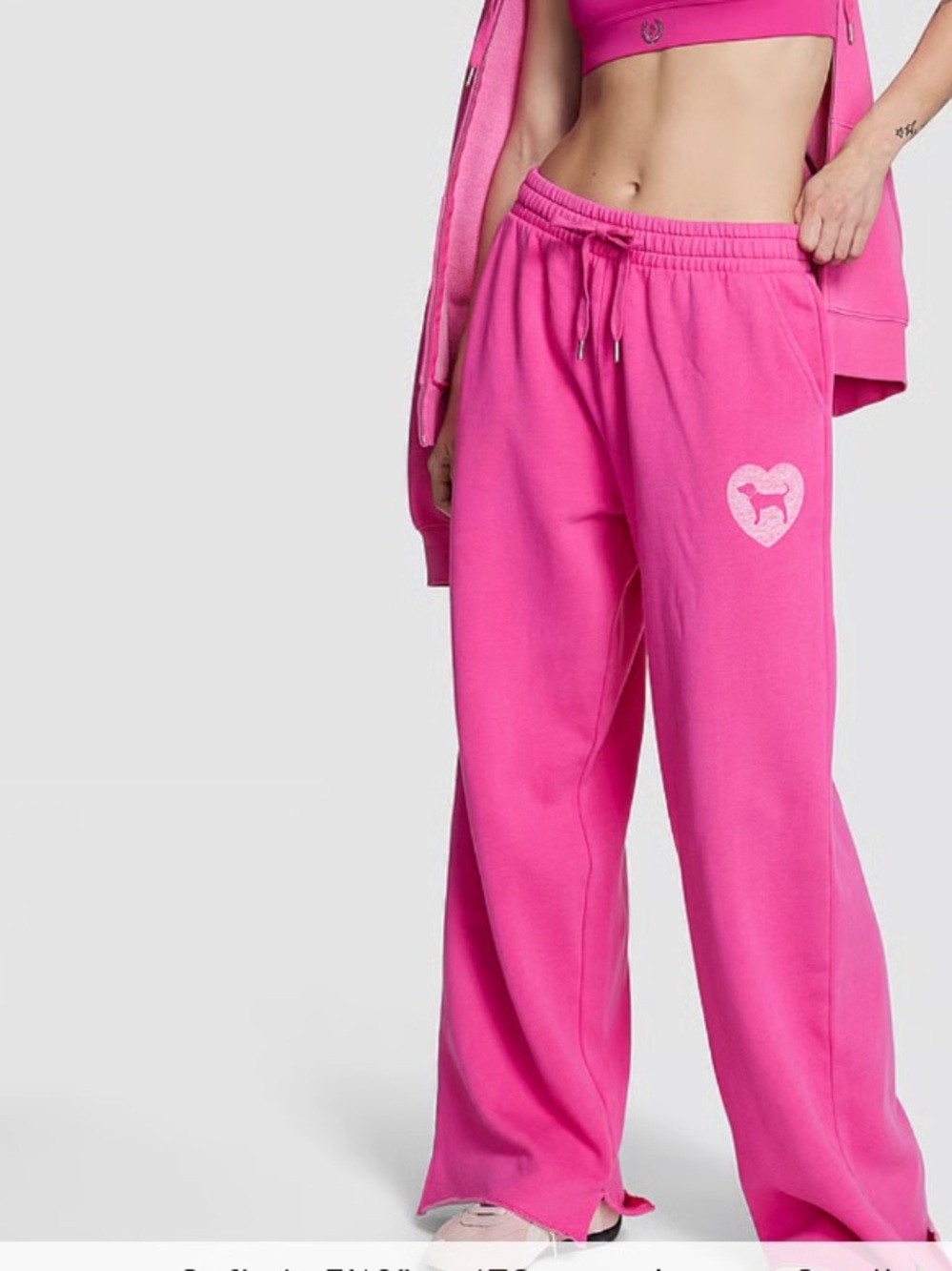 Victoria's Secret Hot Pink Wide-Leg sweat Pants
